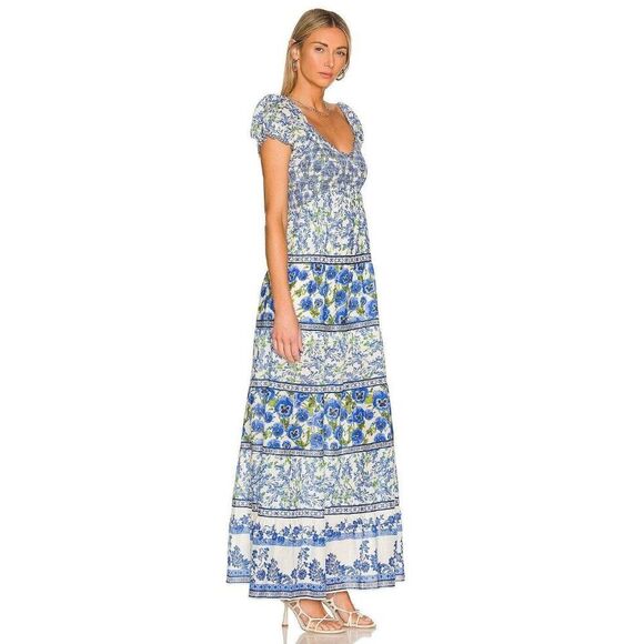 Alice + Olivia Rosalyn Maxi Dress Size 6 Blue White Boho - Picture 4 of 11